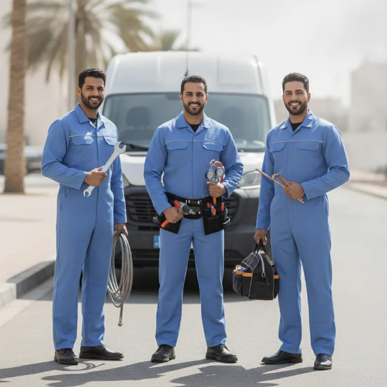 فني مضخات حرارية فريق في مرسى دبي
